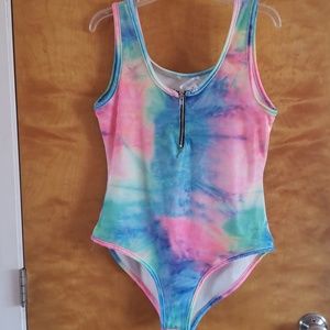 Rainbow velvet bodysuit